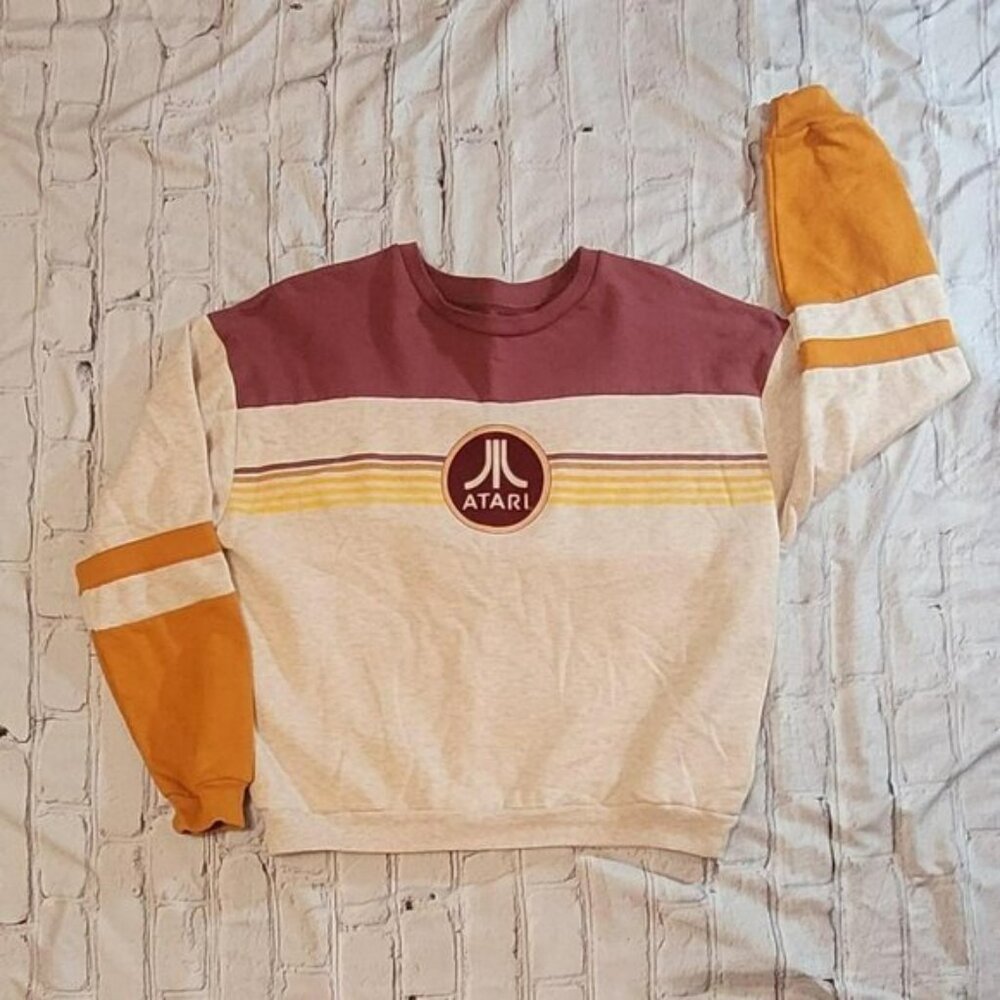 Atari Cream and burgundy crewneck sweatshirt #retrogaming #retro